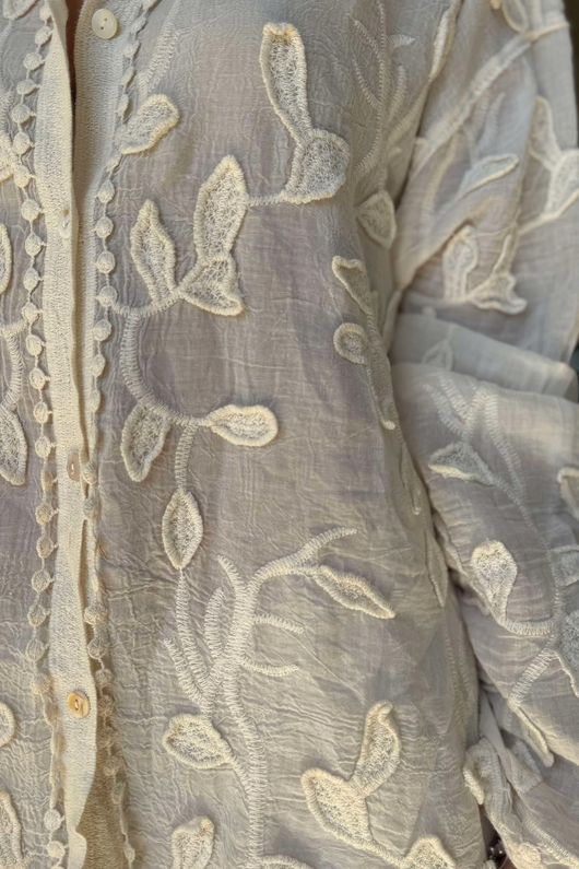 Laundry B Effie Embroidered Shirt Vintage Cream - /20 